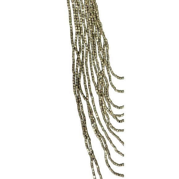 Vintage Multi-Layered Silver tone Metallic Beaded Necklace With Lobster Clasp - Picture 3 of 4